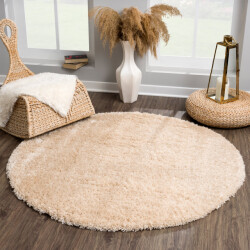 Muratap Porto rond soft fluffy vloerkleed hoogpolig effen 150 cm rond