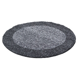 Muratap Basic rond shaggy kader vloerkleed hoogpolig- 200 cm rond