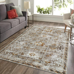 Muratap Nostalgia oriental vintage rechthoek laagpolig vloerkleed wasbaar anti-slip woonkamer slaapkamer 120x160 cm