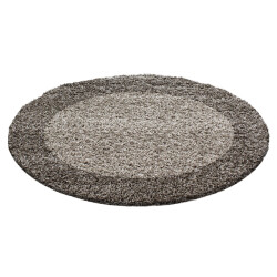 Muratap Basic rond shaggy kader vloerkleed hoogpolig- 200 cm rond