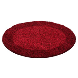 Muratap Basic rond shaggy kader vloerkleed hoogpolig- 160 cm rond