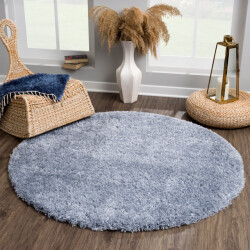 Muratap Porto rond soft fluffy vloerkleed hoogpolig effen 120 cm rond