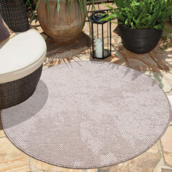 Muratap Outlet rond buitenkleed duo beige dubbelzijdig- 120 cm rond