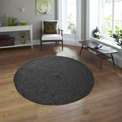 Muratap Corda binnen & buiten vloerkleed effen gevlochten rond tuin balkon laagpolig 160 cm rond