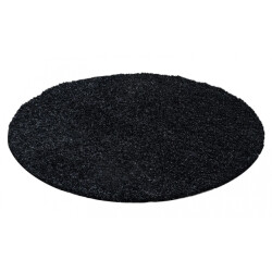 Muratap Basic rond shaggy vloerkleed antraciet hoogpolig- 160 cm rond