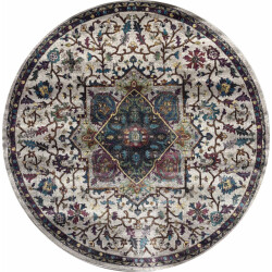 Muratap Picasso rosa vintage rond vloerkleed / multi laagpolig- 160 cm rond