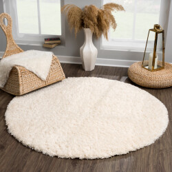 Muratap Porto rond soft fluffy vloerkleed hoogpolig effen 120 cm rond