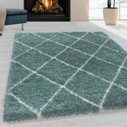 Muratap Harmony soft shaggy hoogpolig vloerkleed / turquoise- 80x250 cm