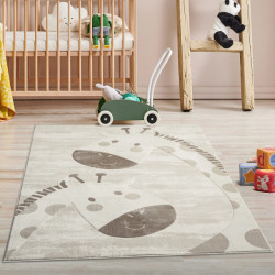 Muratap Mara giraffe vloerkleed kinderkamer creme laagpolig tapijt-