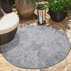 Muratap Outlet rond buitenkleed duo grijs dubbelzijdig- 160 cm rond
