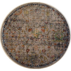 Muratap Picasso sarough vintage rond vloerkleed creme / beige laagpolig-