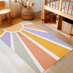 Muratap Play kids vloerkleed kinderkamer sunshine laagpolig speelkleed multi- 80x120 cm