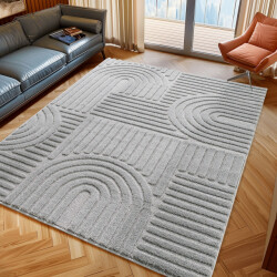 Muratap Japandi art vloerkleed boho scandinavisch laagpolig effen - 280x370 cm