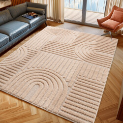 Muratap Japandi art vloerkleed boho scandinavisch laagpolig effen oud 240x340 cm