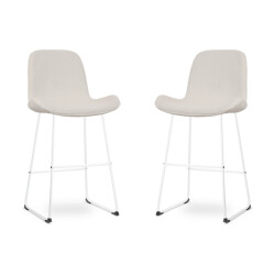 Nolon Nino-fé barkruk rib crème wit onderstel 75 cm set van 2