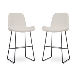 Nolon Nino-fé barkruk rib crème zwart onderstel 75 cm set van 2
