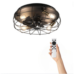 Ventiluxe Plafondventilator sam met verlichting – Ø48cm – 3 snelheden – afstandsbediening –