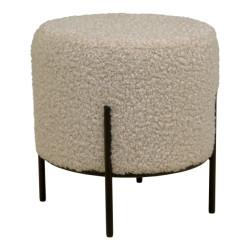 House Nordic Alford pouf pouf in grey-brown artificial lambskin