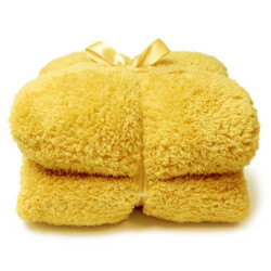 Unique Living | teddy plaid 150x200cm bamboo yellow