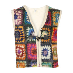 Kiestone Meisjes gilet plum multi color