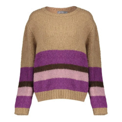 Geisha 44576-70 720 pullover stripe sand/purple/black
