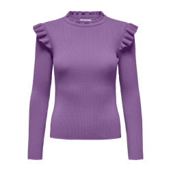 Only Onlsia sally ruffle ls pullover knt -