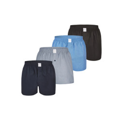 MG-1 Wijde geweven boxershorts heren 4-pack effen