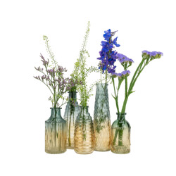 QUVIO Glazen vazen met patroon /blauw