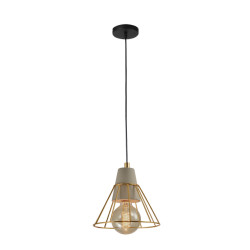 QUVIO Hanglamp beton en staal prismavormig quv5097l-gold