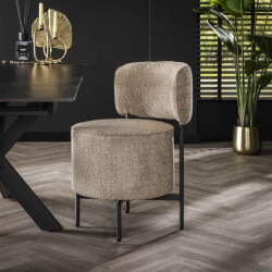 Hoyz stoel cocktail draaibaar boucle zandkleur set van 2