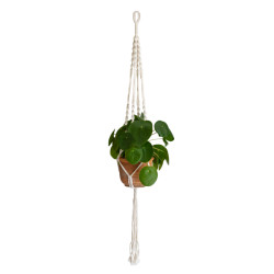 QUVIO Plantenhanger gevlochten touw met spiralen -