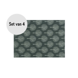 Krumble Placemat met boom patroon 30 x 40 cm katoen - set van 4