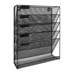 QUVIO Tijdschriftenhouder wand met 5 lagen mesh -
