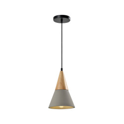 QUVIO Hanglamp langwerpig beton met hout quv5141l-grey