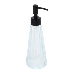 QUVIO -zeepdispenser glas 300 ml met zwarte zeeppompje