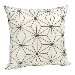 QUVIO Kussenhoes met ster patroon, 45 x 45cm zwart /