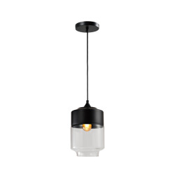 QUVIO Hanglamp langwerpig glas zwart quv5102l-black