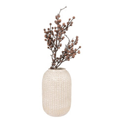 QUVIO Bolletjes vaas – keramiek – beige