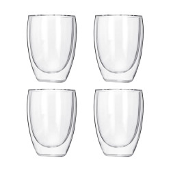 Krumble Koffie glas dubbelwandig 300ml set van 4