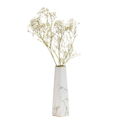 QUVIO Zeshoekige vaas, keramiek met goud marble look s
