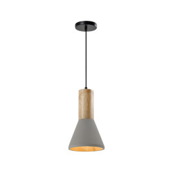 QUVIO Hanglamp langwerpig beton met hout quv5142l-grey