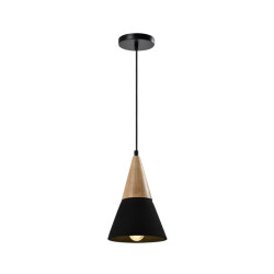 QUVIO Hanglamp langwerpig beton met hout quv5141l-black