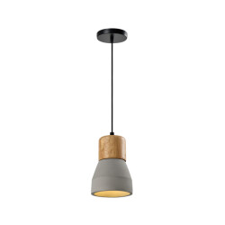QUVIO Hanglamp langwerpig beton met hout quv5144l-grey