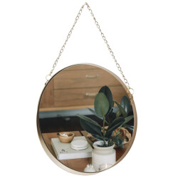 QUVIO Spiegel rond met ketting -