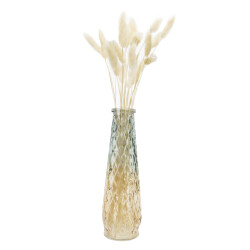QUVIO Glazen vaas met patroon, geel/ hoogte 22 cm