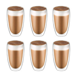 Krumble Latte macchiato glas dubbelwandig 400ml set van 6