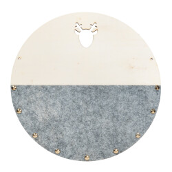 QUVIO Memobord rond hout + half vilt grijs