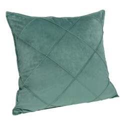 QUVIO Kussenhoes met ruit patroon 50 x 50 cm fluweel eucalyptus