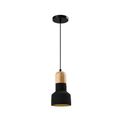 QUVIO Hanglamp langwerpig beton met hout quv5143l-black