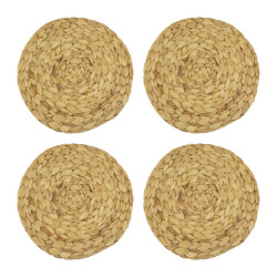 Krumble Placemat geweven rond 30 cm set van 4